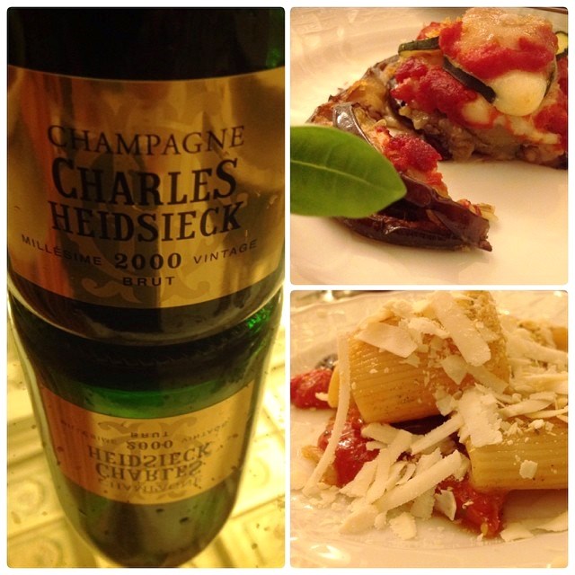Si beve Champagne Charles Heidsieck Millésime 2000 Vintage Brut e... si mangia piatti mediterranei